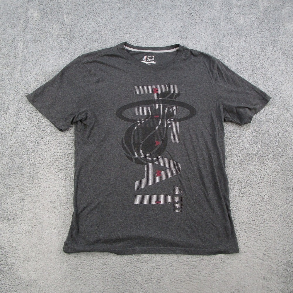 Ultra Game NBA Miami Heat Shirt Mens XL Gray Heather Graphic Tee Basketball